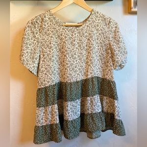 Floral baby doll blouse